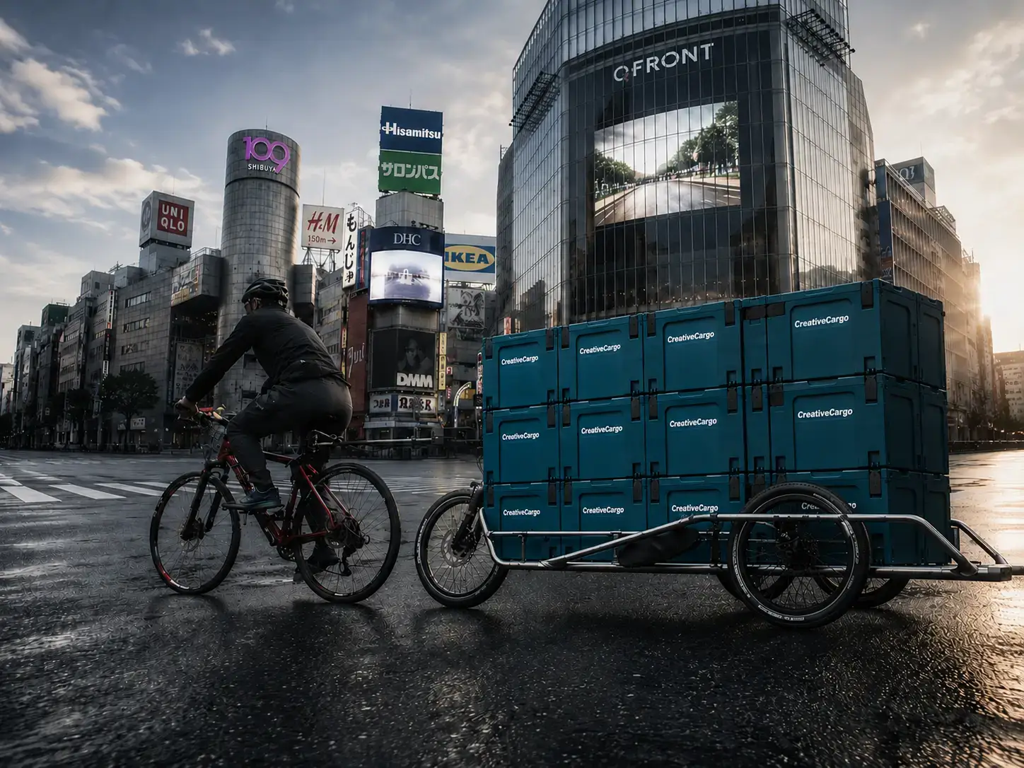 120kg積載対応の法人向け3輪サイクルトレーラー
